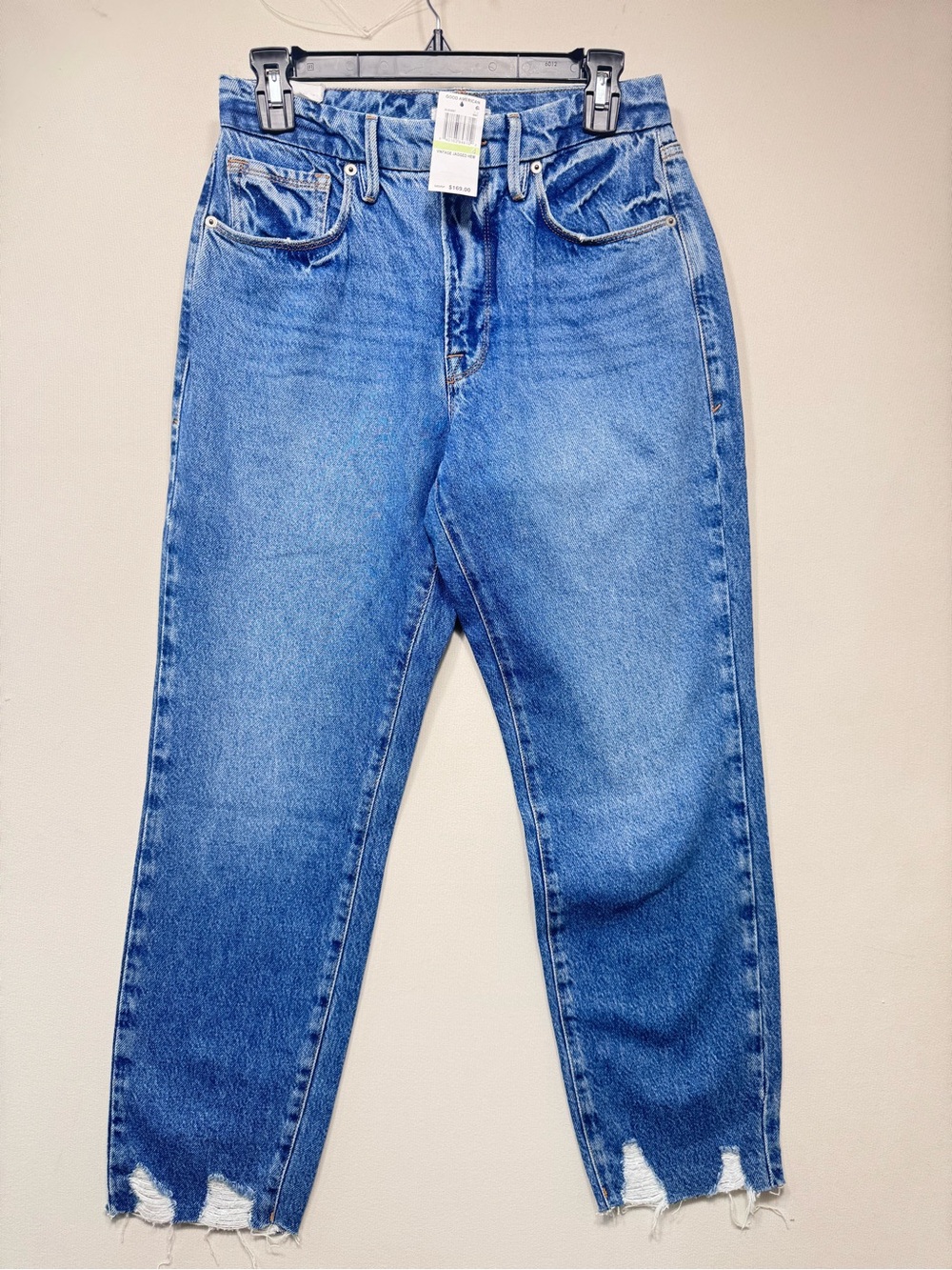 Good American Blue Distressed Ankle Jeans